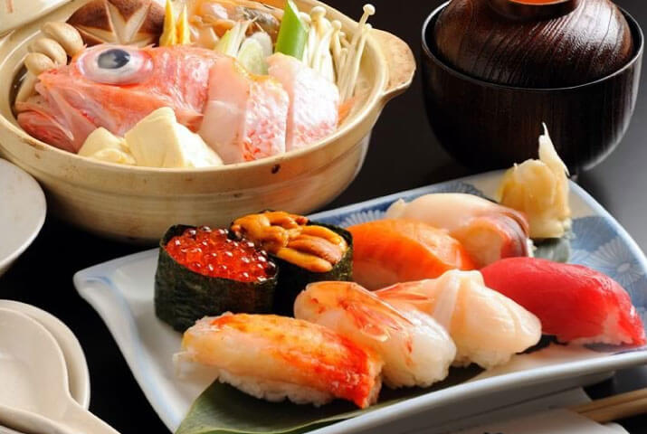 知床の味-きんきと寿司セット